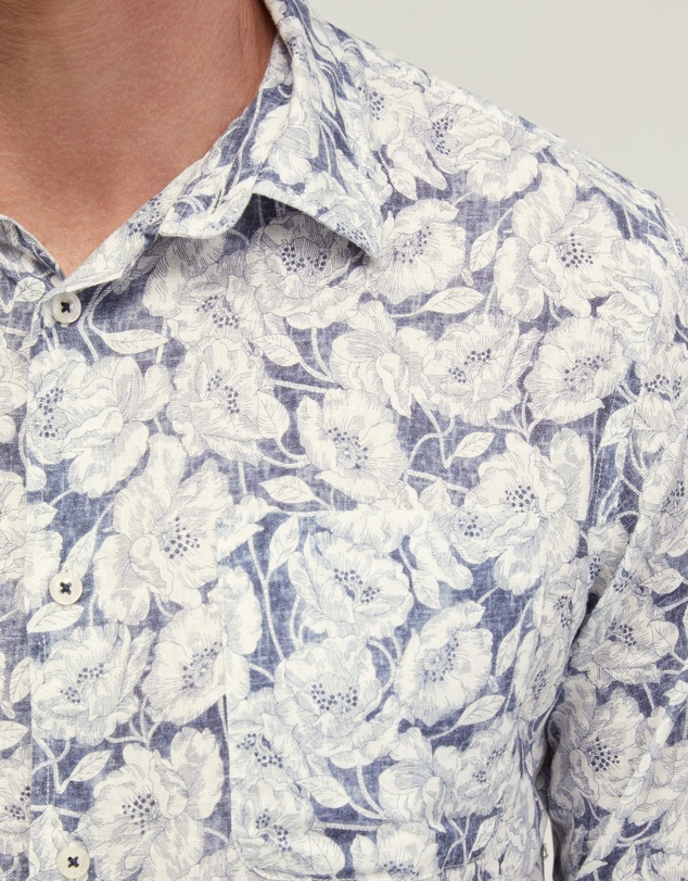Oxford - Holloway Linen Blend Printed Shirt