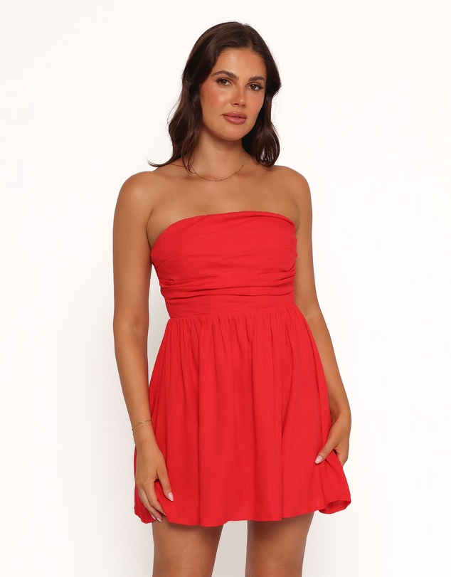 Petal & Pup - Katy Strapless Mini Dress - Red