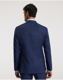 Calibre - Micro Check Wool Suit Jacket Royal Blue