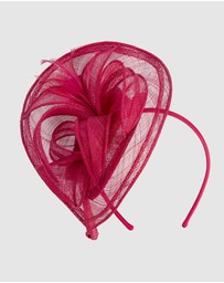 Max Alexander - Red Sinamay Racing Fascinator