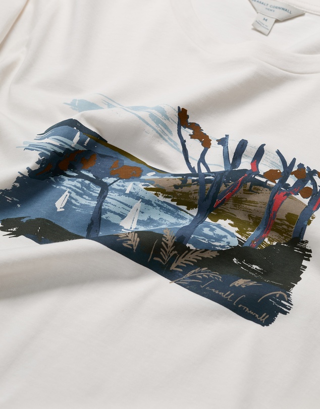 Seasalt - Seasalt Cornwall White Midwatch Organic Cotton T-Shirt