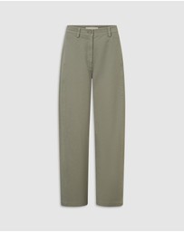 Oroton - Barrel Twill Leg Pants