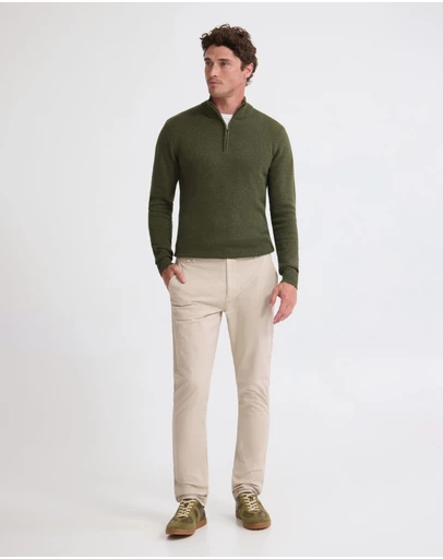 Oxford - Robert Zip Neck Knit Pullover