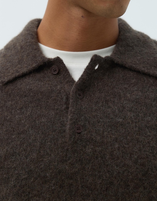 AERE - Brushed Alpaca Blend Knit Polo