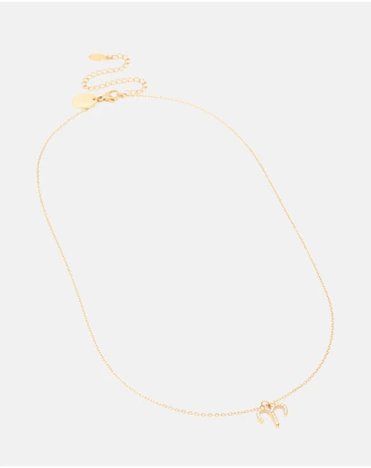 Lovisa - Waterproof Gold Plated Stainless Steel Cubic Zirconia Aries Zodiac Sign Necklace