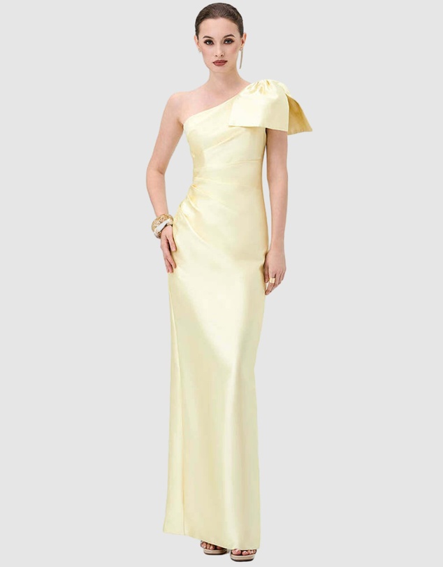 Bariano - Aramy One Shoulder Bow Gown