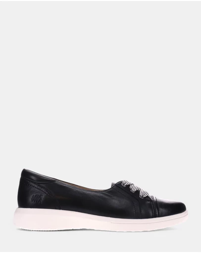 Mia Vita - Bridgette Slip-On Casual Sneaker - Black Leather