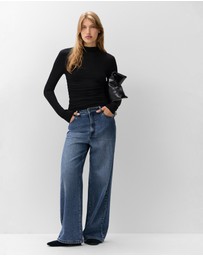 UNISON - Metallic Mock Neck Top