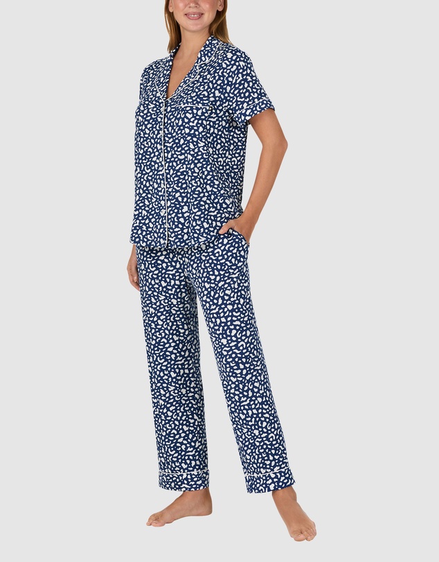 Kate Spade - Printed Modal Button Up Short Sleeve Long Pyjama Set