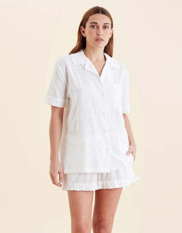 Papinelle - Ivy Organic Cotton Frill Short Sleeve Boxer PJ Set