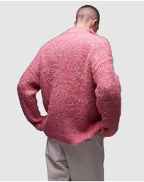 Topman - Fluffy Knitted Quarter Zip Jumper
