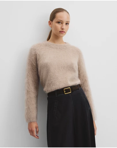 Country Road - Long Sleeve Fluffy Crew Knit