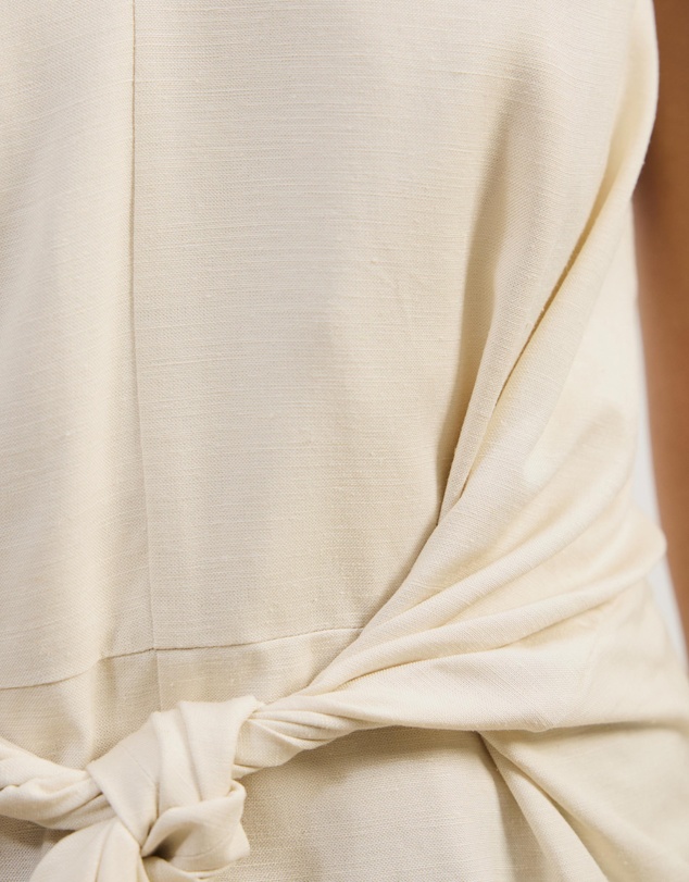 Atmos&Here - Liora Linen Blend Top with Tie
