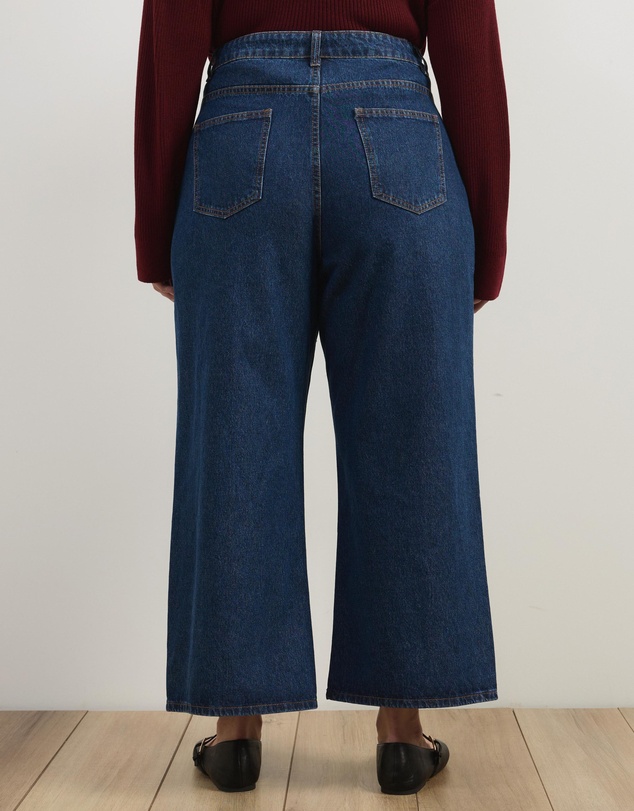 Atmos&Here Curvy - Kara Cropped Wide Leg Jeans