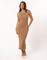 Petal & Pup - Ravyn Knit Midi Dress - Taupe