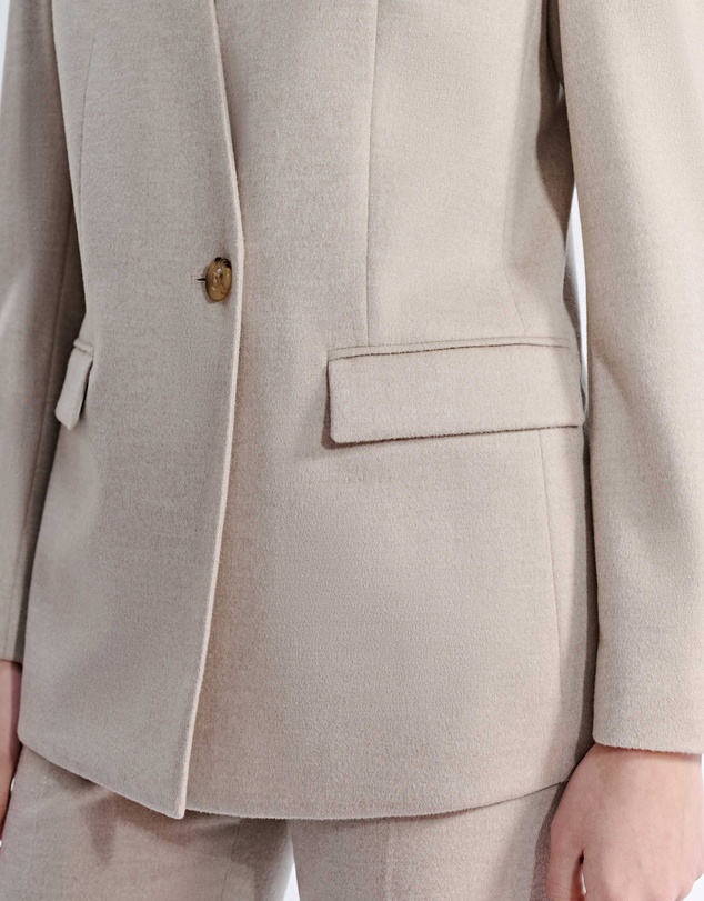IDA+S - Liora French Silk Wool Collarless Haute Couture Suit Jacket