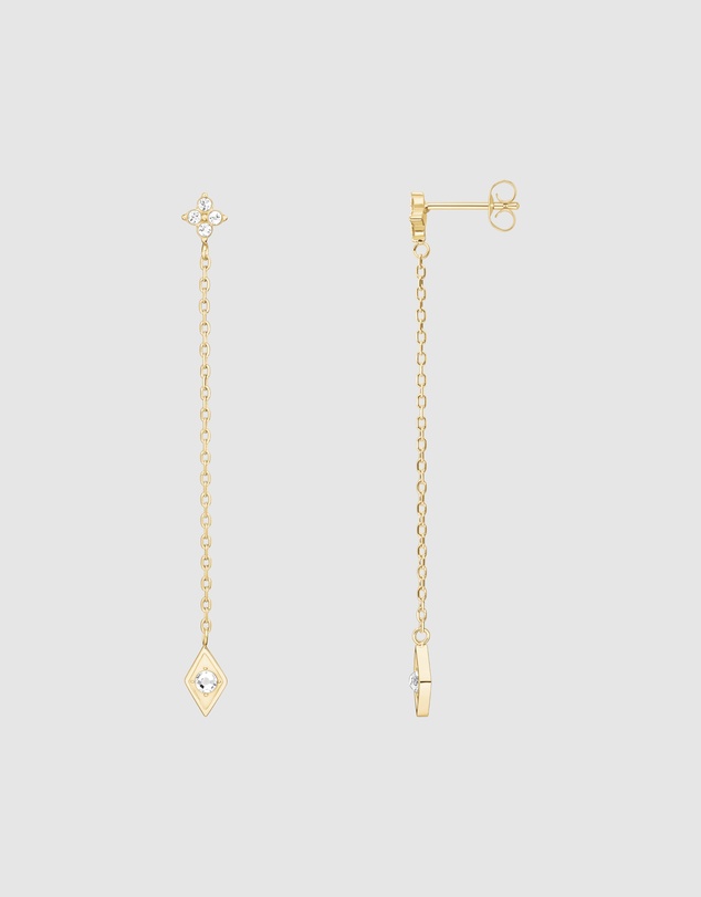 Rosefield - Diamond Star Crystal Gold-Tone Long Earrings