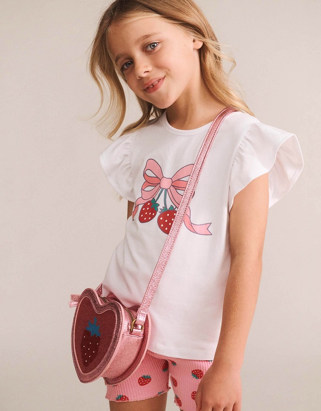 Huxbaby - Strawberry Print Rib Bike Shorts - Kids