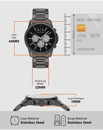 Armani Exchange - Gun-Metal Chronograph Watch