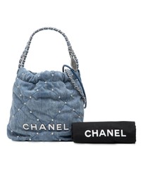 Pre-Loved by Azura Reborn - Pre-Loved Mini Denim Studded 22 Handbag
