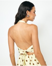 AERE - Tala Linen Halter Mini Dress