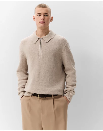 UNISON - Wool Zip Polo