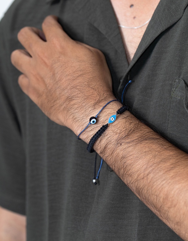 Kuzzoi - ICONIC EXCLUSIVE - Knotted Nylon Bracelet with Evil Eye
