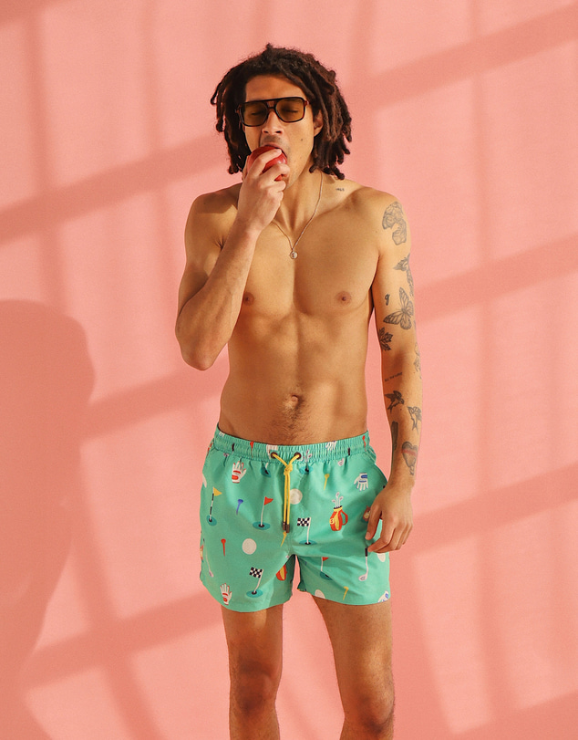Skwosh - In The Hole Mens Swim Shorts in Green