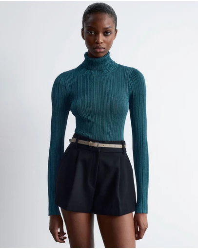 & Other Stories - Rib-Knit Lurex Turtleneck