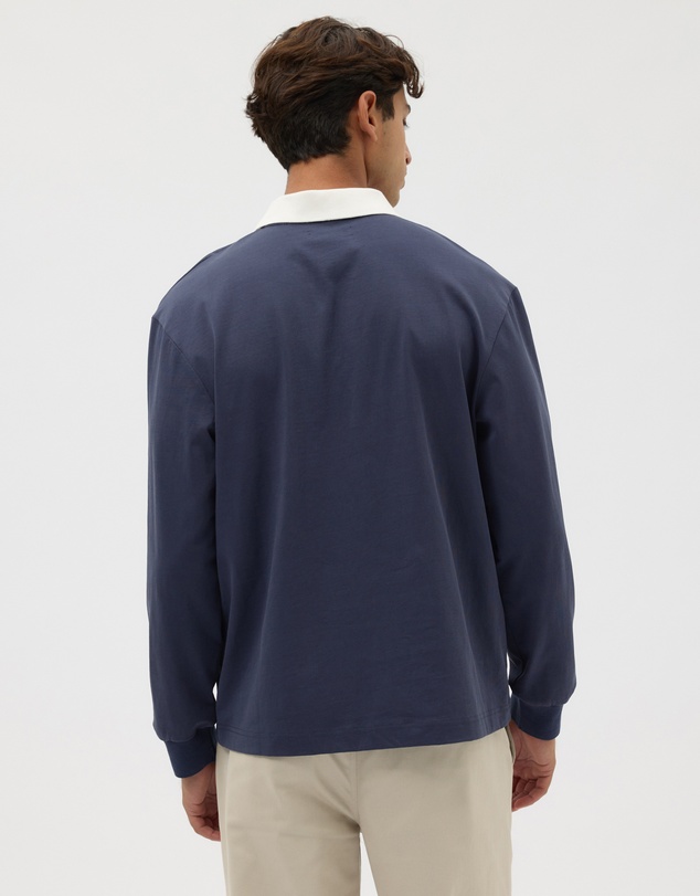 AERE - Contrast Cotton Rugby Polo