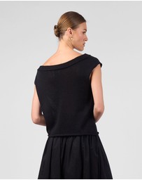 MVN - Off Shoulder Knit Tee