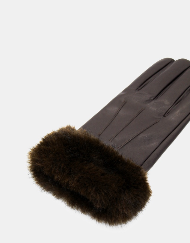 Morgan & Taylor - Gia Faux Leather Gloves in Brown