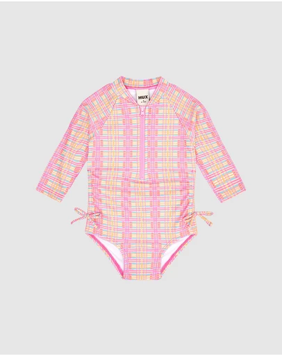 Huxbaby - Beach Club Check Shirred Swimsuit - ICONIC EXCLUSIVE - Babies-Kids