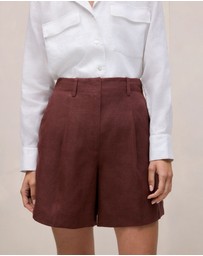 Trenery - Delave Linen Tailored Short in Espresso