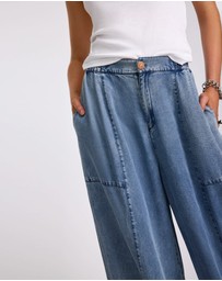ONE TEASPOON - Marissa Tencel Palazzo Pants - Denim Blue