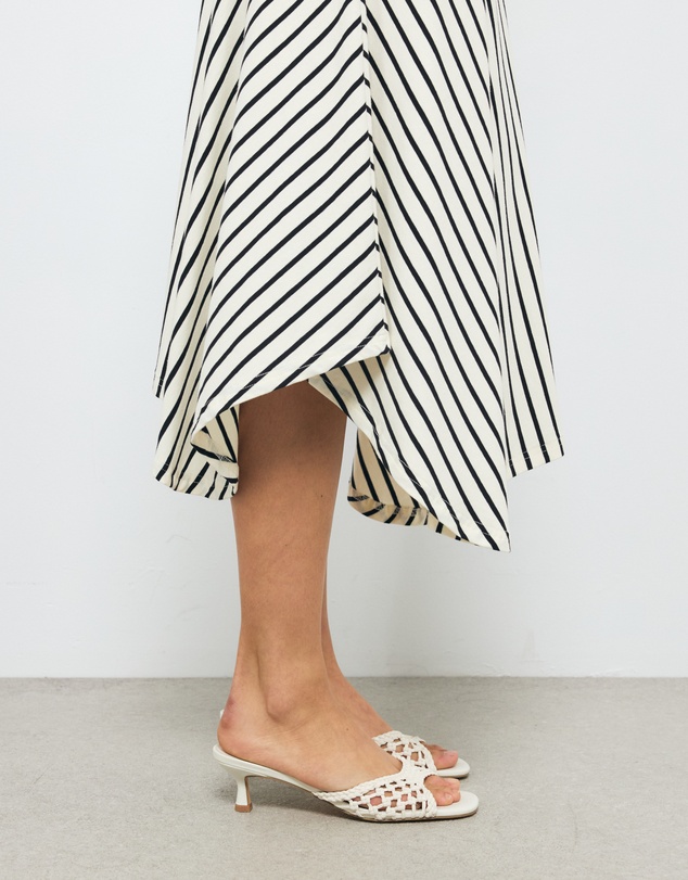 AERE - Leather Woven Kitten Heels