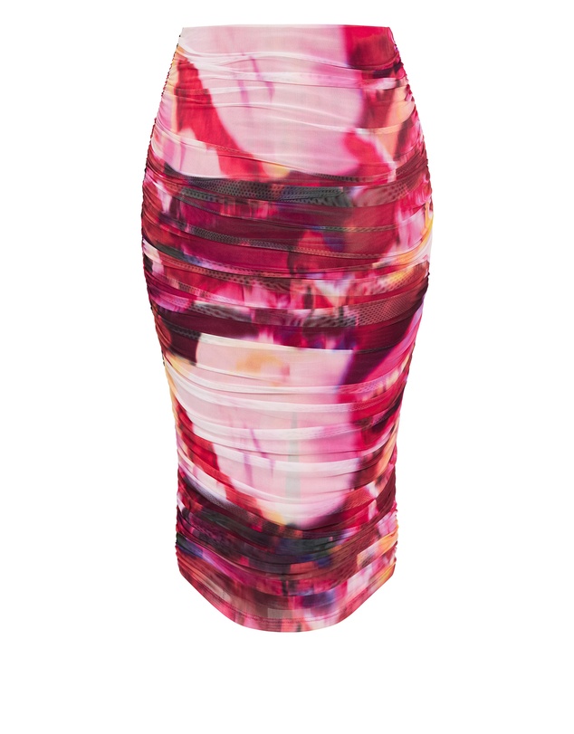 City Chic - Livia Ruched Print Skirt