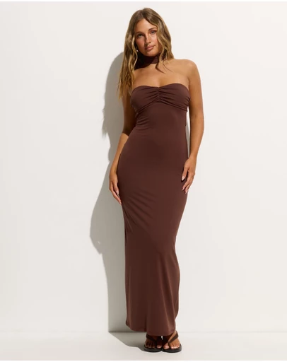 Dazie - Drew Strapless Maxi Neck Tie Dress