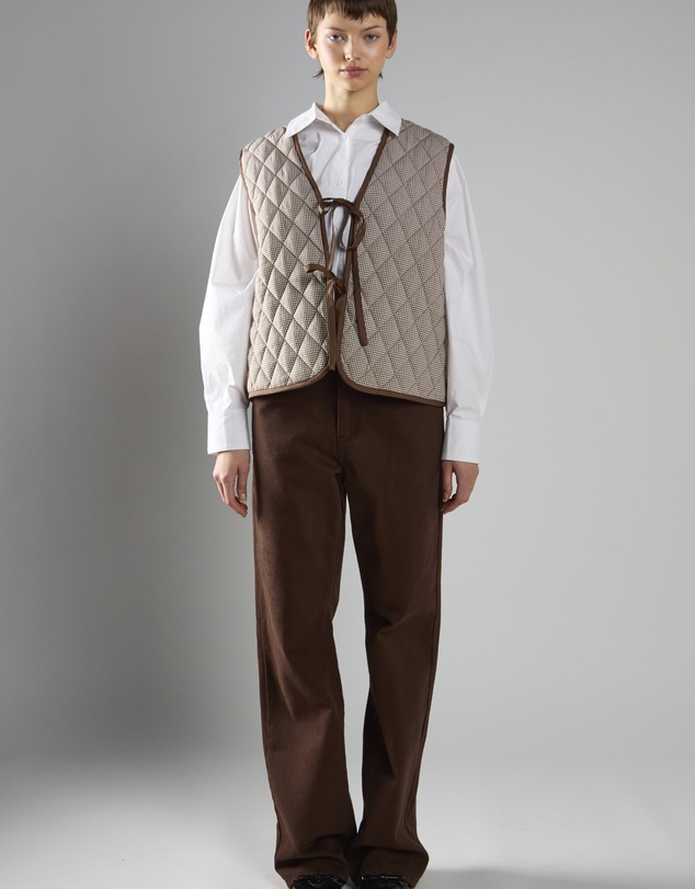 Glamorous - Quilted Front Tie Gilet