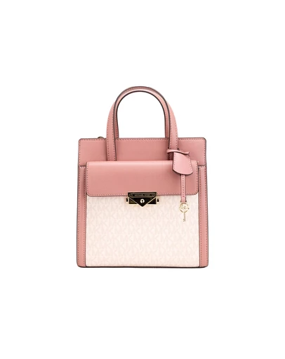 Pre-Loved by Azura Reborn - Pre-Loved Michael Kors Cece Small Dark Powder Blush North South Flap Tote Crossbody Bag