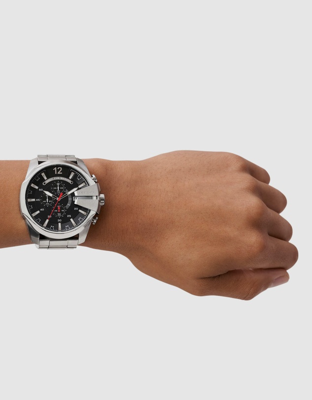Diesel - Mega Chief Silver Tone Chronograph Watch