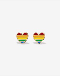 Michael Hill - Heart Stud Earrings in 18Kt Vermeil with Enamel