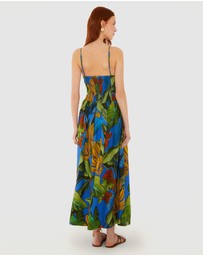 Farm Rio - Banana Grapes Blue Sleeveless Maxi Dress