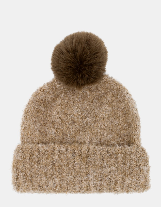 Morgan & Taylor - Elsie Boucle Beanie in Beige