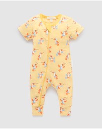 Purebaby - Rib Short Sleeve Growsuit -Kids-Babies