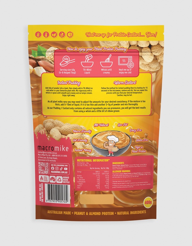 Macro Mike - Choc Peanut Truffle Fudge Plant Protein Pudding - 400g