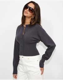 Dazie - Mira Cinched Waist Button Up Cardigan