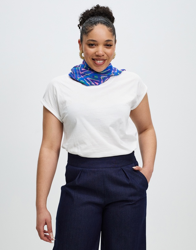 The Social Outfit - Fariba's Triangles Rectangular Silk Scarf