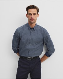 Country Road - Long Sleeve Slim Fit Cotton Stretch Print Shirt