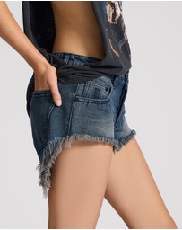 ONE TEASPOON - Bonitas Low Waist Denim Shorts - Fox Black